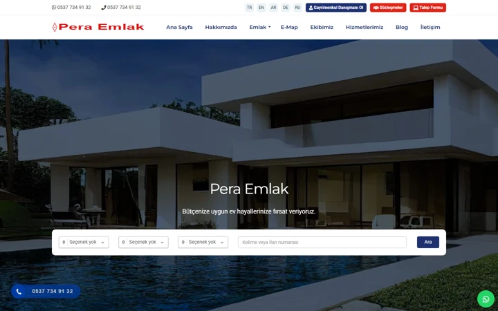 Emlak & gayrimenkul web sitesi tasarımı