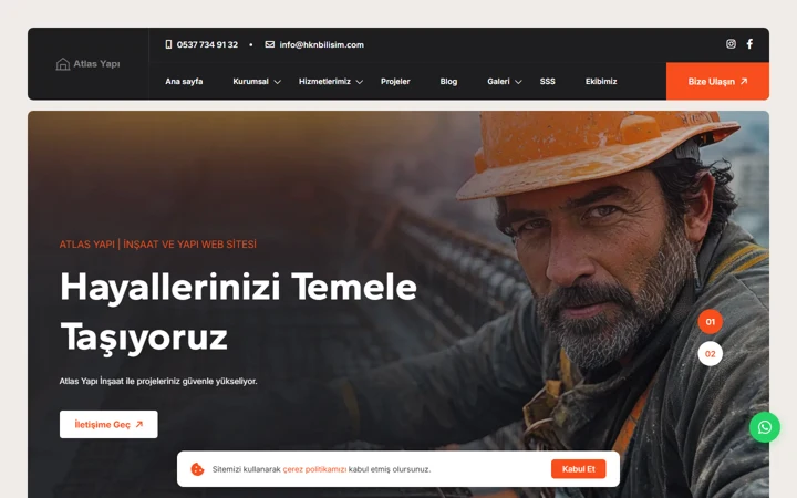 İnşaat firması web sitesi tasarımı