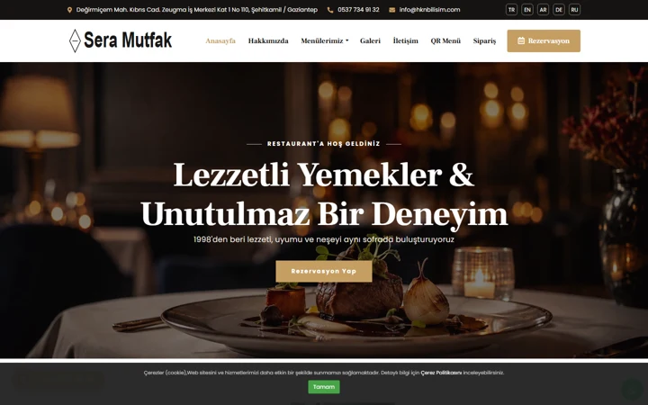 Restoran & cafe web sitesi tasarımı