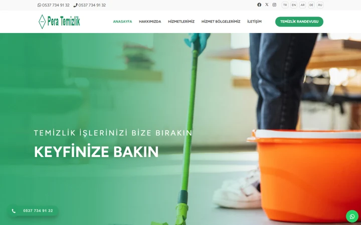 Profesyonel temizlik web sitesi tasarımı