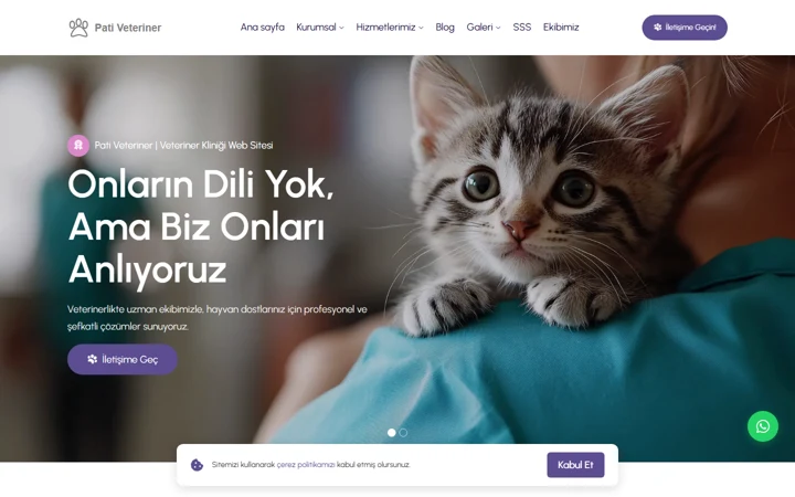 Veteriner kliniği web sitesi tasarımı